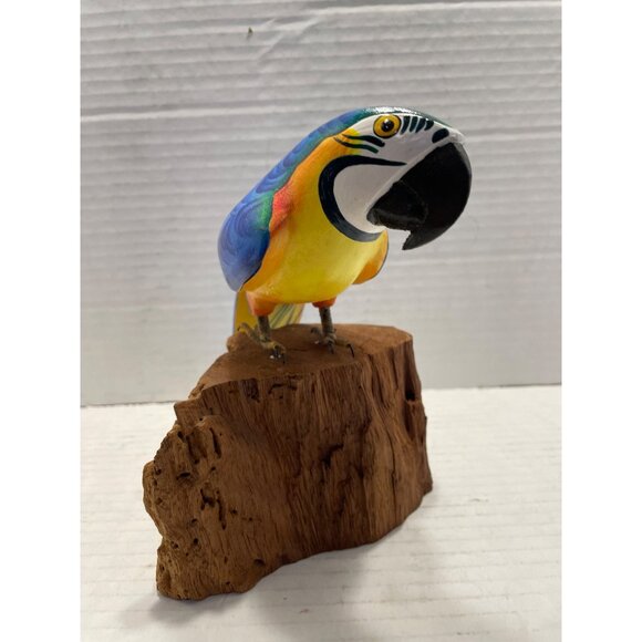 Vintage Brazilian Hand- Crafted Parrot 11" Marked - Picture 2 of 16